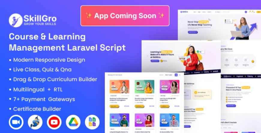 SkillGro v2.0.0 - Course & Learning Management System Laravel Script (LMS) - Nulled