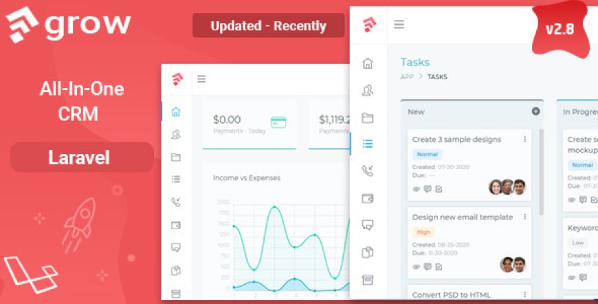 Grow CRM v2.8 - Laravel Project Management - Nulled